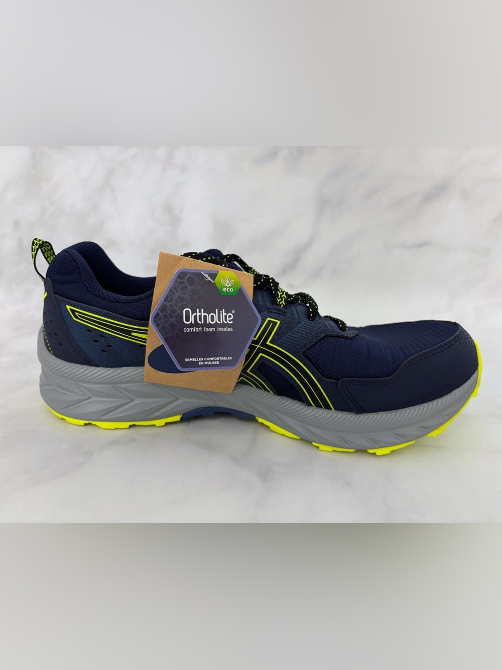 Asics Gel Venture 9 Men’s 10.5 Extra Wide (4E) Peacoat Safety Yellow NIB - Picture 6 of 11